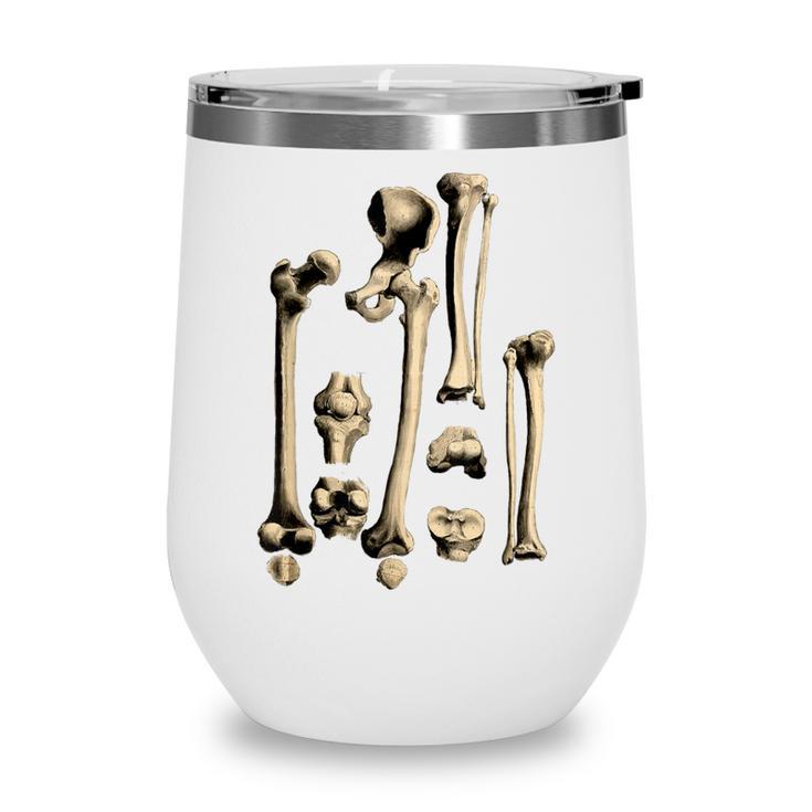 Hip And Leg Bones Book Print Vintage Human Bones Wine Tumbler