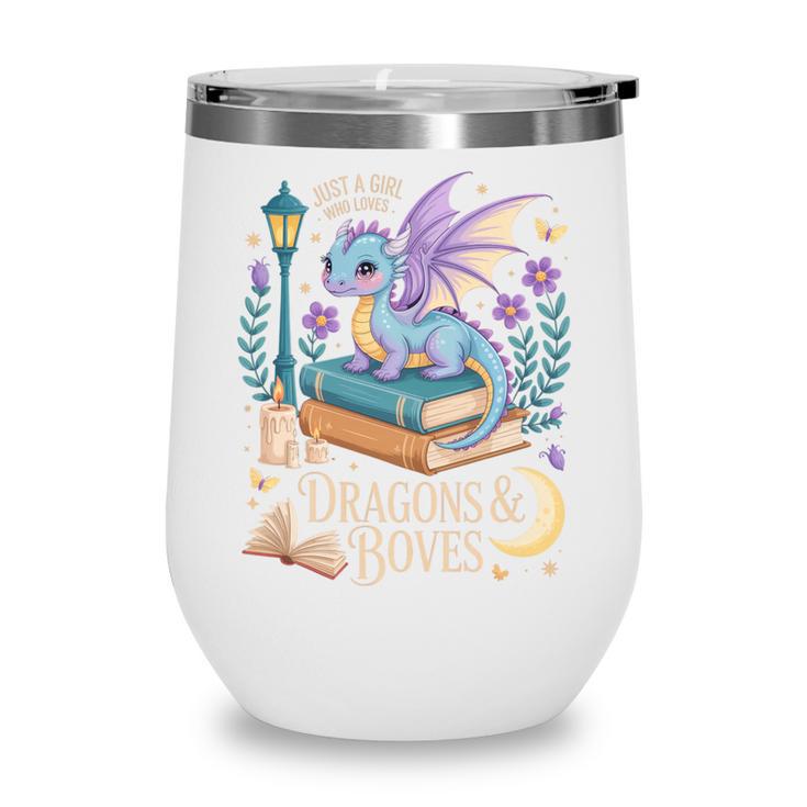 Just a Girl Who Loves Dragons & Books Reader Fantasy Fun Premium Tri-Blend Wine Tumbler