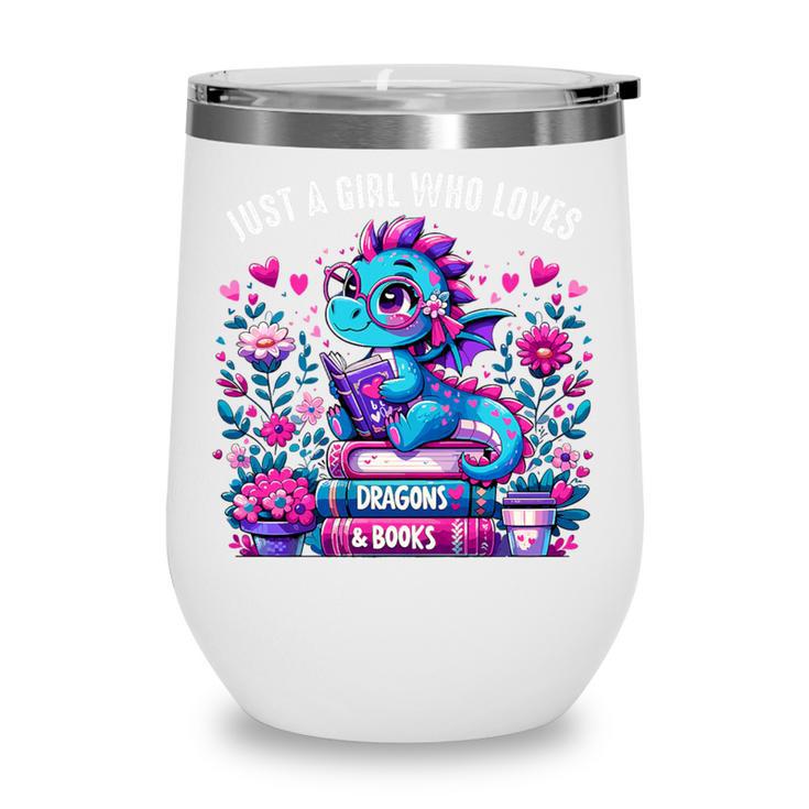 Just A Girl Who Loves Dragons And Books Cute Dragon Reading Premium Tri-Blend Wine Tumbler