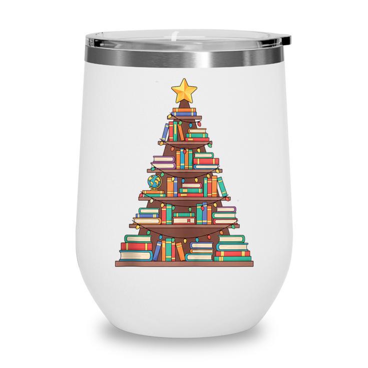 Literary Book Tree Bookish Shelf Art For Avid Readers Wine Tumbler