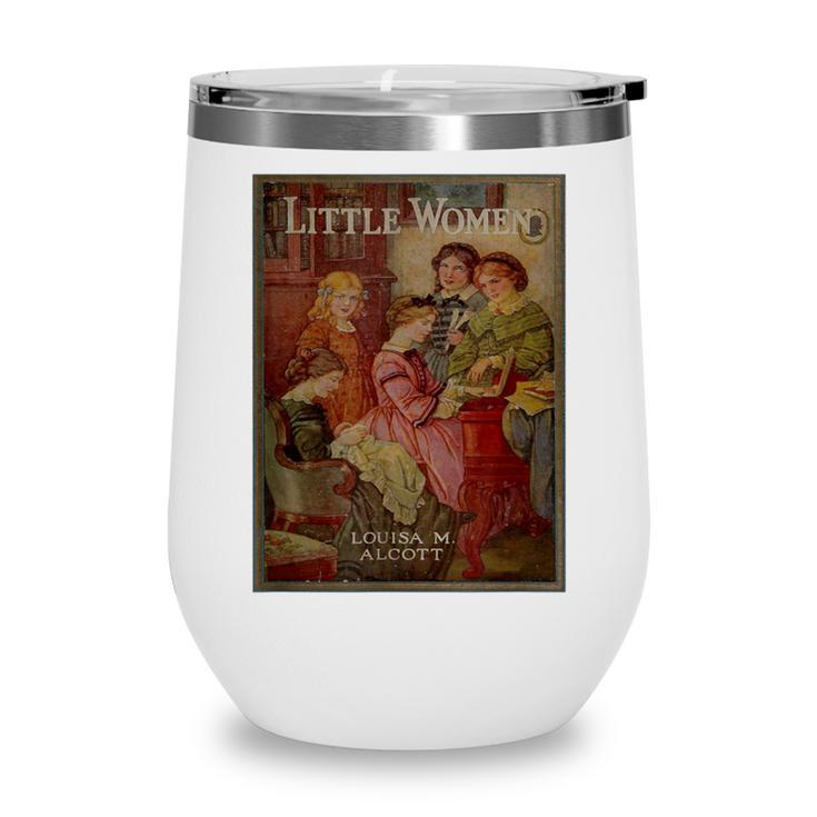 Louisa May Alcott Coming Of Age Novel Little Women Book Cover Small Wine Tumbler Louisa May Alcott Coming Of Age Novel Little Women Book Cover Small Wine Tumbler