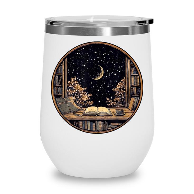 Moon Book Bookshelf Library Coffee Cup Star Stars Pattern Wine Tumbler Moon Book Bookshelf Library Coffee Cup Star Stars Pattern Wine Tumbler