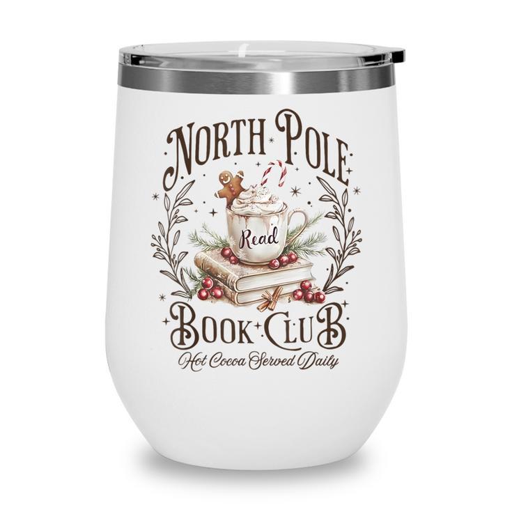 North Pole Readers Club Bookish Xmas Santa Book Reading Wine Tumbler