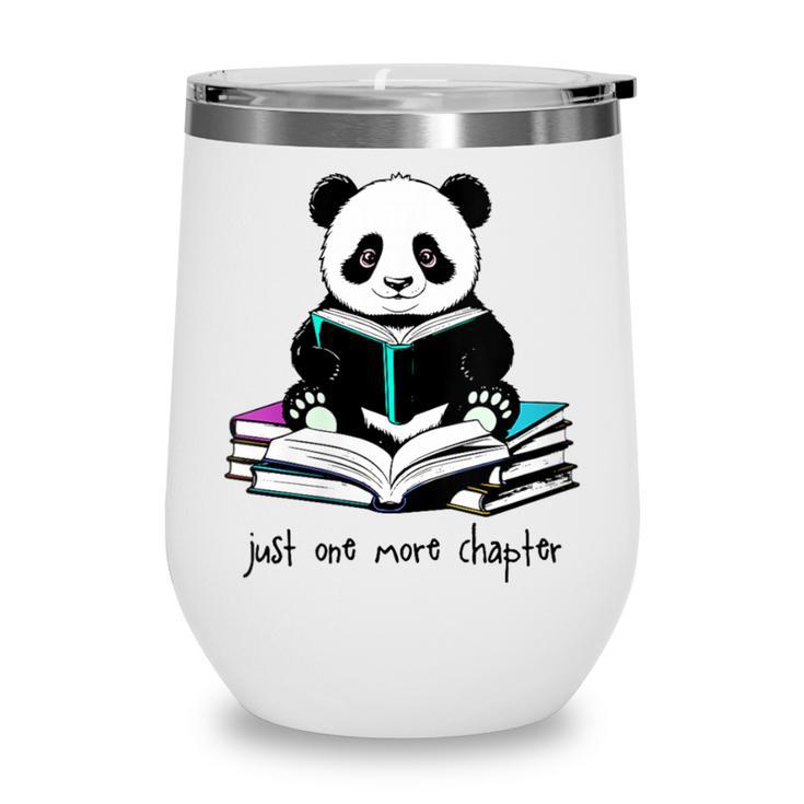 Panda Reading Chapter Books Wine Tumbler