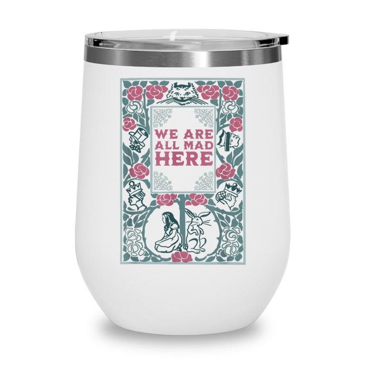 Puddin Threads Cheshire Cat Alice In Wonderland Vintage Book Adults Small Short Sleeve Classic Fit Wine Tumbler
