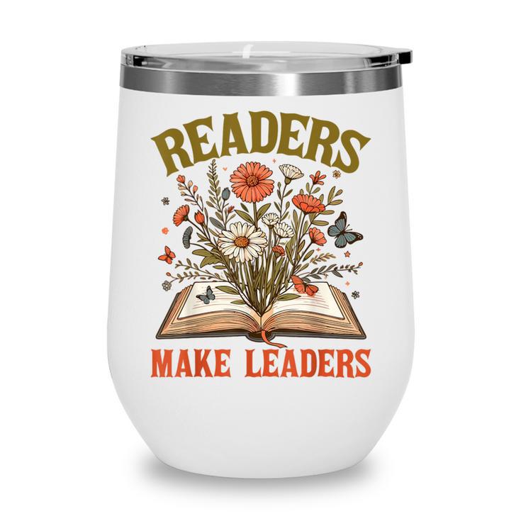Reading Squad Book Lover Bookish Floral Readers Make Leaders Wine Tumbler