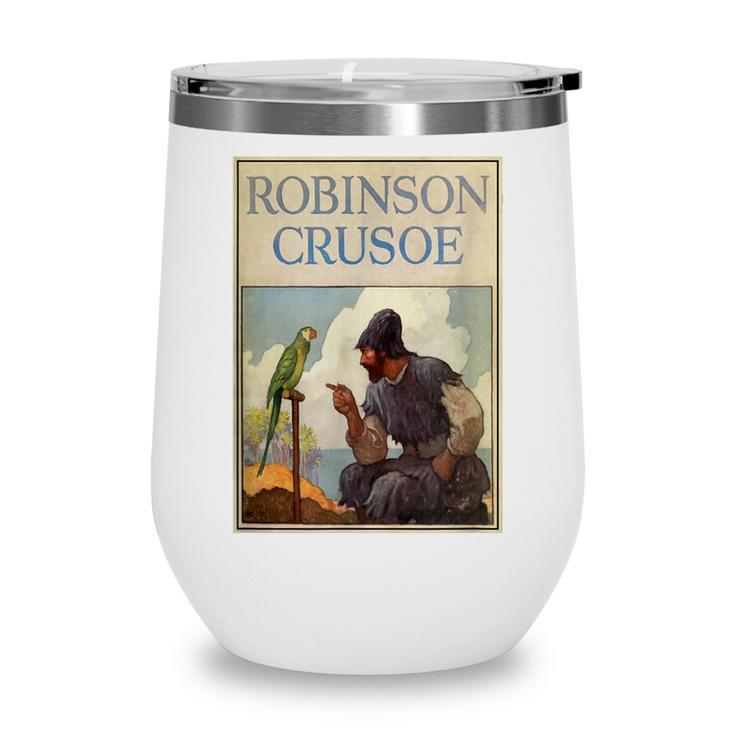 Robinson Crusoe Book Cover 1920 Wine Tumbler