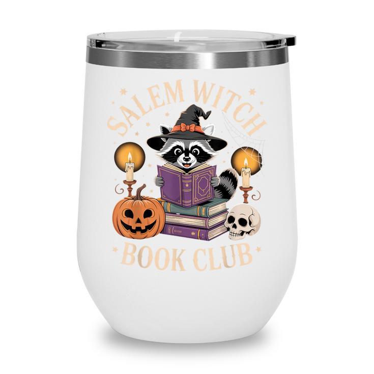 Salem Witch Book Club Bookish Halloween Raccoon Witchcraft Wine Tumbler