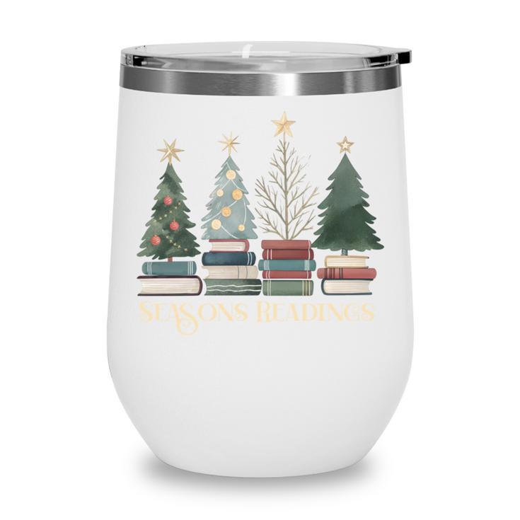 Seasons Readings Christmas Tree Book Lover Wine Tumbler