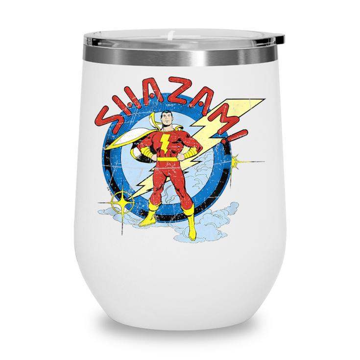 Shazam Comic Book Art Heroic Portrait Vintage Wine Tumbler