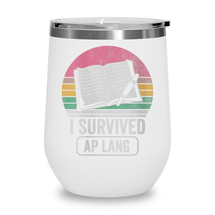 I Survived AP Lang Retro Book Graphic Wine Tumbler