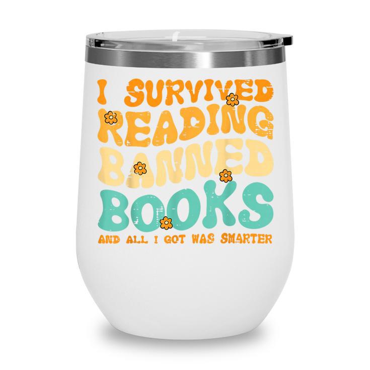 I Survived Reading Banned Books Read Librarian Men Women Wine Tumbler