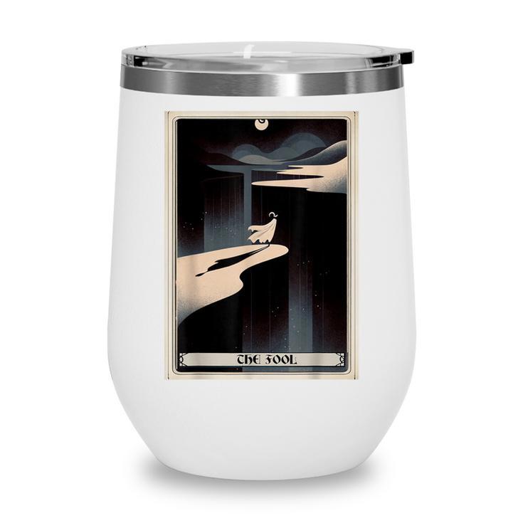 Tarot Cards Guide Book Esoteric Mysticism Clothing The Fool Tarot Card -Adults & Kids Small Short Sleeve Crew Neck Classic Fit Wine Tumbler