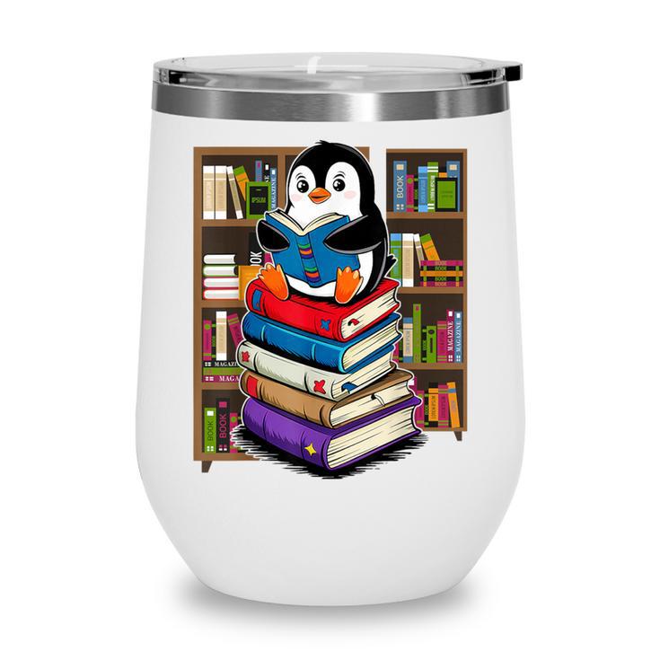 Teacher Librarian Kawaii Penguin Book Lover Penguin Wine Tumbler