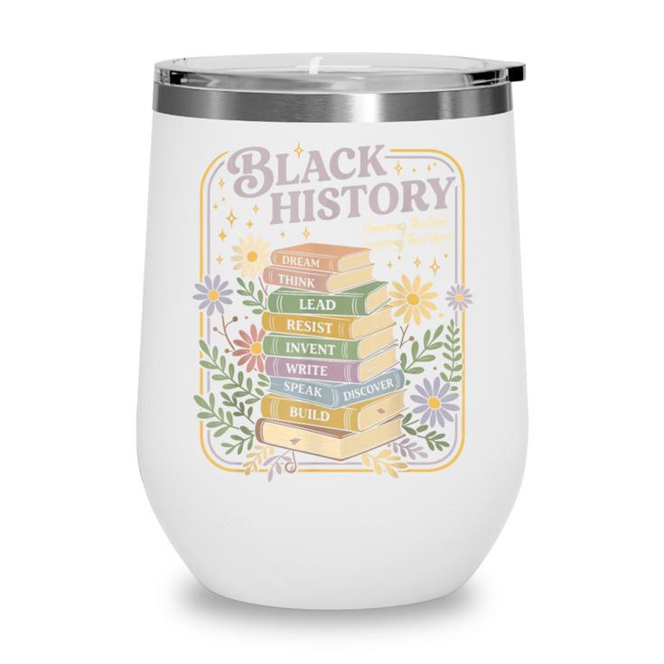 History Month Books Retro Black African Teacher Women Wine Tumbler