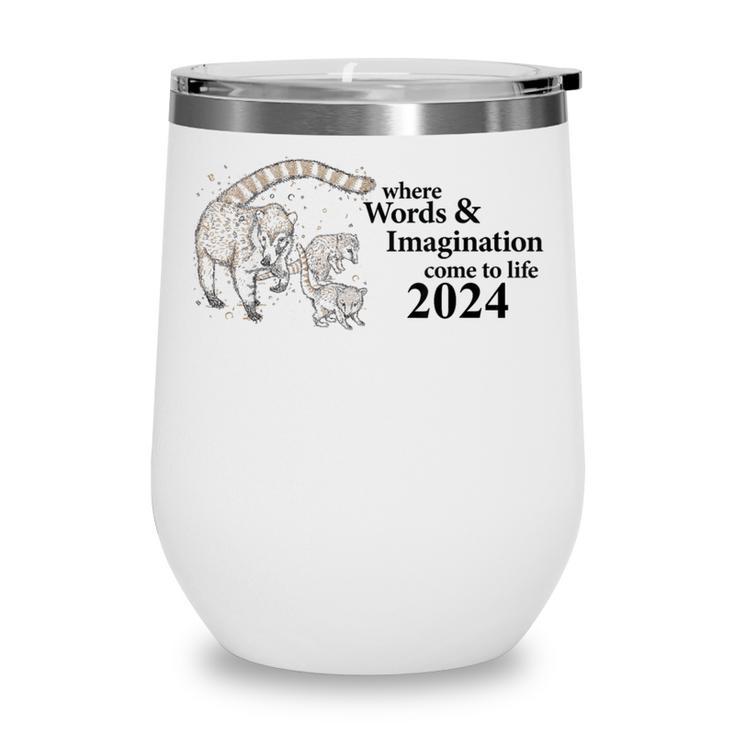 Tucson Festival Of Book TFOB 2024 Coatimundi Mascot Wine Tumbler