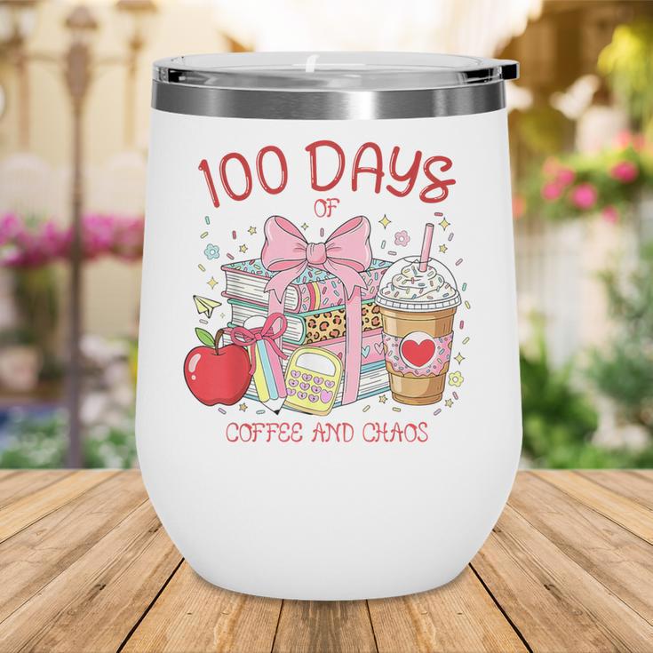 100th Day Of School Teachers 100 Days Of Coffee Chaos Books Wine Tumbler