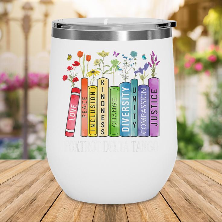 8647 Foxtrots Tangos Deltas Book Flower Resist Book Lovers Wine Tumbler