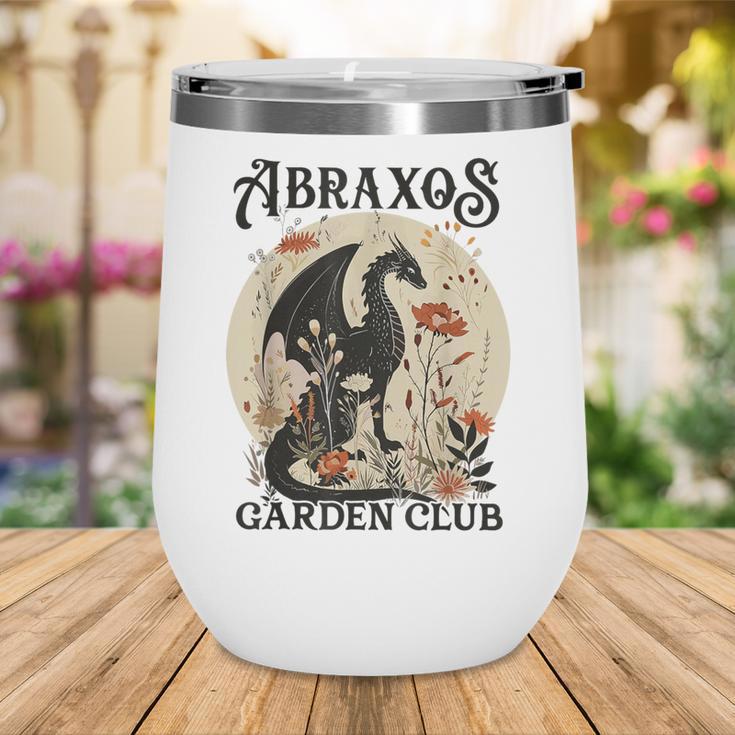 Abraxos Flower Garden Club Book Lover Fantasy Dragon Bookish Wine Tumbler