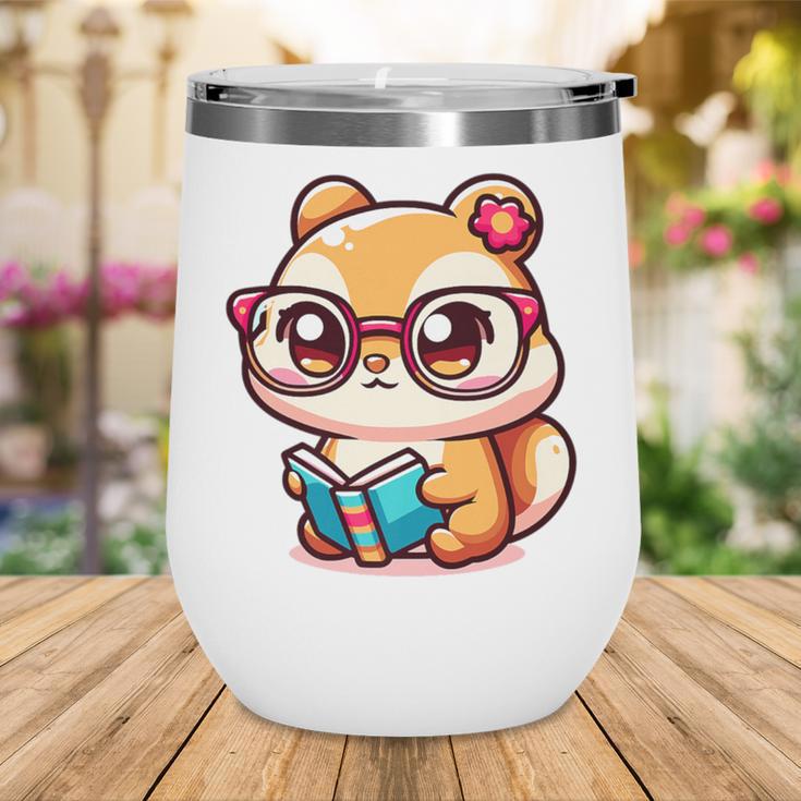 Adorable Book Lover Chipmunk With Reading Glasses Cute Premium Wine Tumbler Adorable Book Lover Chipmunk With Reading Glasses Cute Premium Wine Tumbler