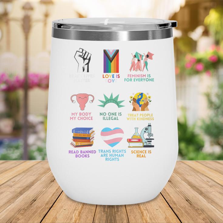Ally Anti Trump Liberal BLM Love Is Love Banned Books Icons Wine Tumbler