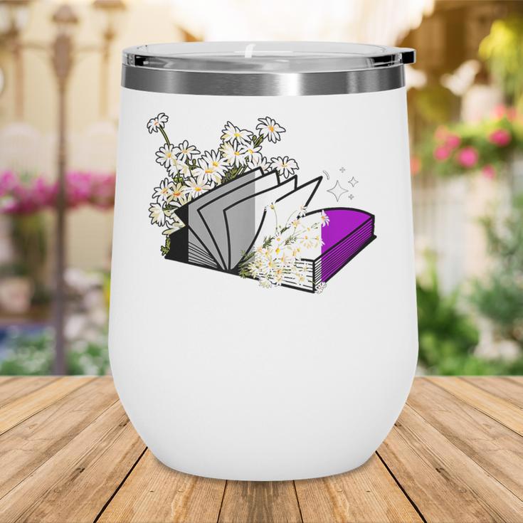 Asexual Book Lover LGBT Reading Pride Ace Flag Daisy Wine Tumbler Asexual Book Lover LGBT Reading Pride Ace Flag Daisy Wine Tumbler
