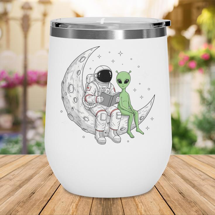 Astronaut Reading Book To Alien Moon Space Book Lover Men Wine Tumbler Astronaut Reading Book To Alien Moon Space Book Lover Men Wine Tumbler