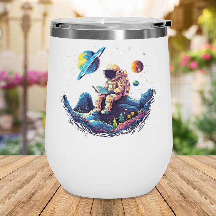 Astronaut Reading Book In Space Books Lover Bookworm Wine Tumbler