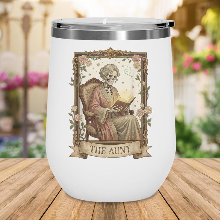 The Aunt Tarot Card Women Skeleton Aunty Book Lover Wine Tumbler
