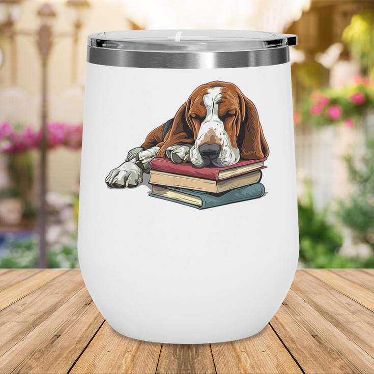 Basset Hound Books Dog Breed Graphic Wine Tumbler