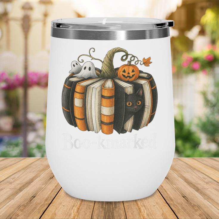 Boo-Kmarked Fall Pumpkin Books Halloween Teacher Teaching Wine Tumbler Boo-Kmarked Fall Pumpkin Books Halloween Teacher Teaching Wine Tumbler
