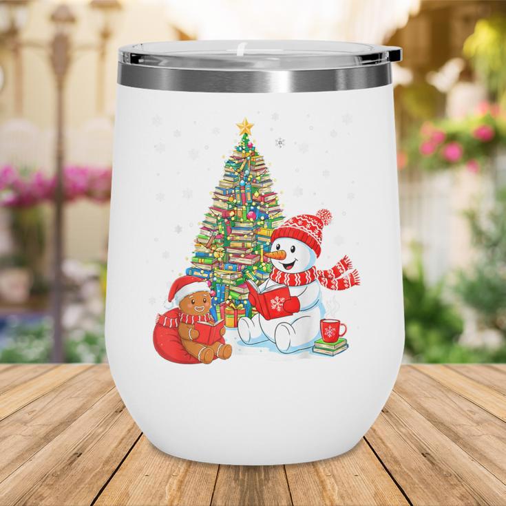 Book Christmas Tree Bookworm Gingerbread Man Snowman Reading Wine Tumbler Book Christmas Tree Bookworm Gingerbread Man Snowman Reading Wine Tumbler