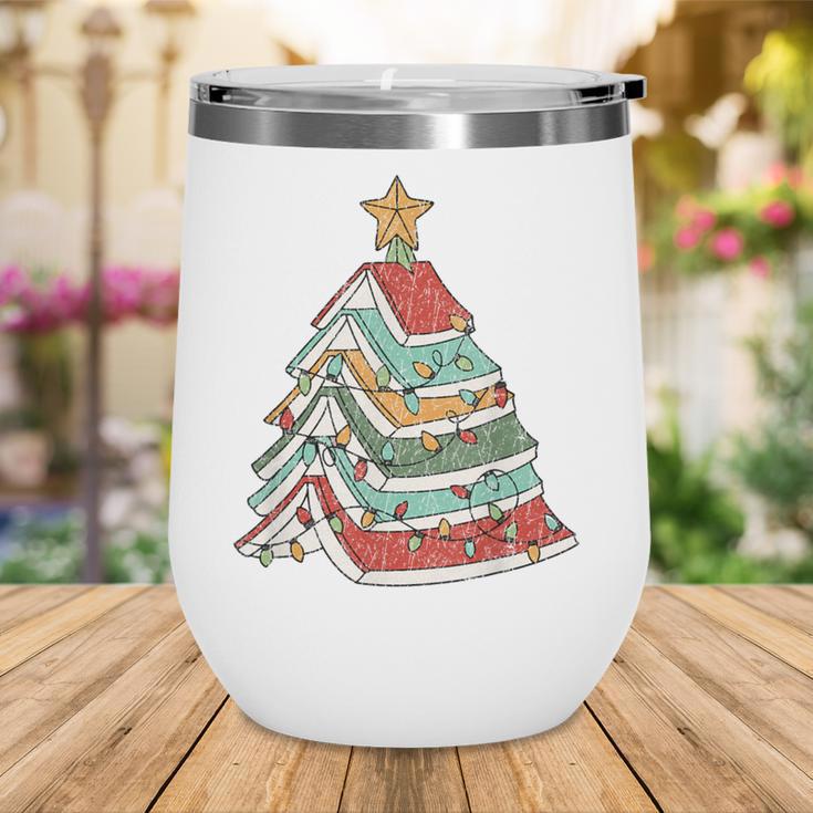 Book Christmas Tree For Librarians Book Lovers Wine Tumbler Book Christmas Tree For Librarians Book Lovers Wine Tumbler