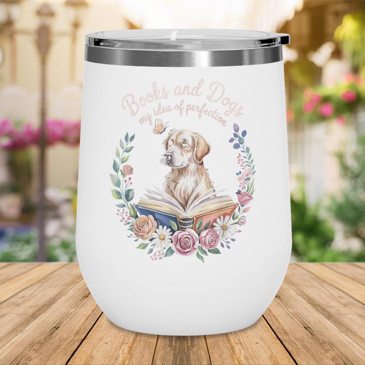 Book And Dog Lover Reading Humor Librarian Wine Tumbler