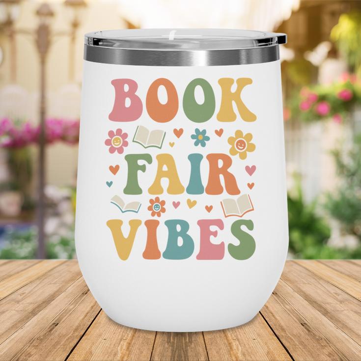 Book Fair Vibes Groovy Retro School Reading Nostalgic Wine Tumbler