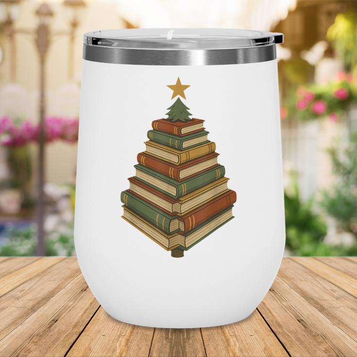 Book Lover Christmas Graphic For Librarians Wine Tumbler Book Lover Christmas Graphic For Librarians Wine Tumbler