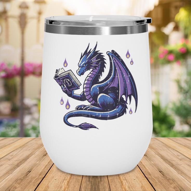 Book Lover Dragon Reading Cool Fantasy Women Girls Kids Men Wine Tumbler