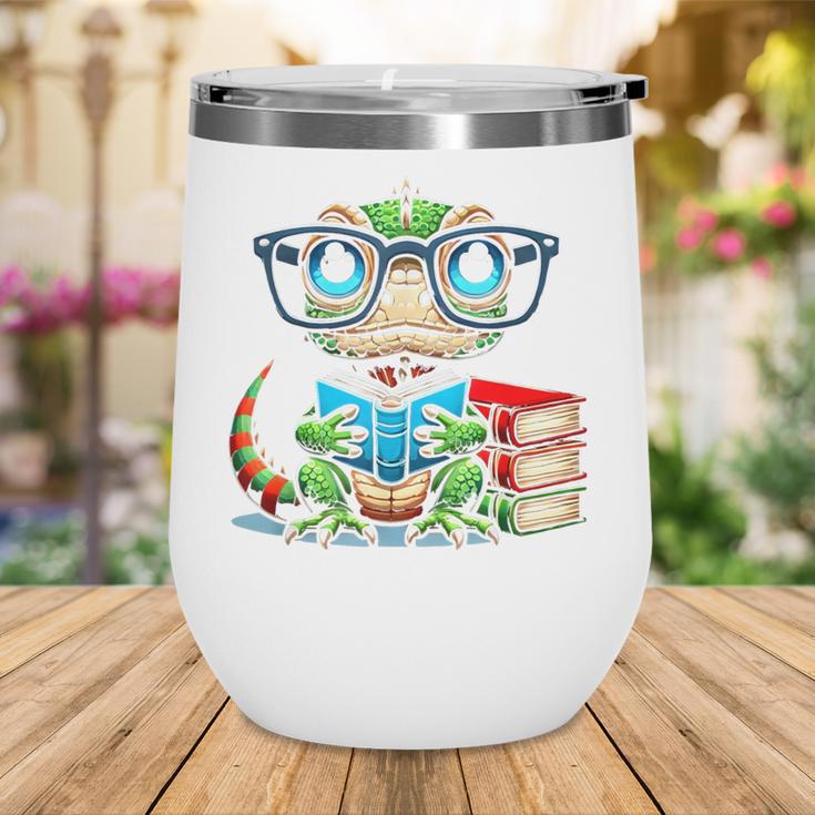 Book Lover Reading Iguana Wine Tumbler