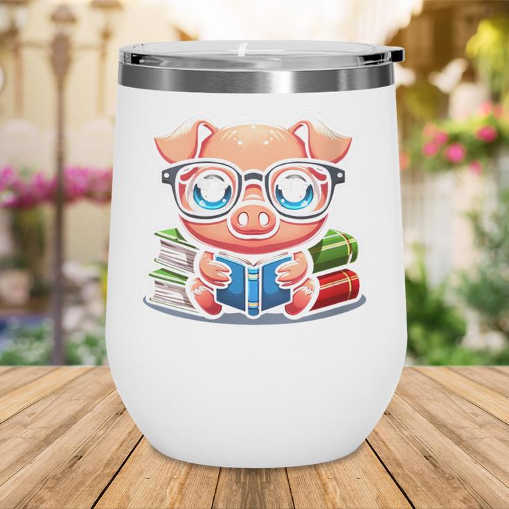 Book Lover Reading Pig Wine Tumbler