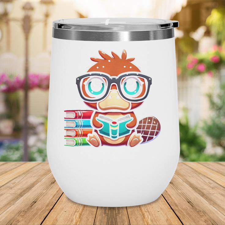 Book Lover Reading Platypus Wine Tumbler