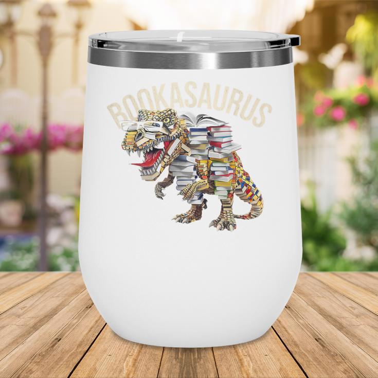 Book Reading Dinosaur T-Rex Dino Bookworm Wine Tumbler