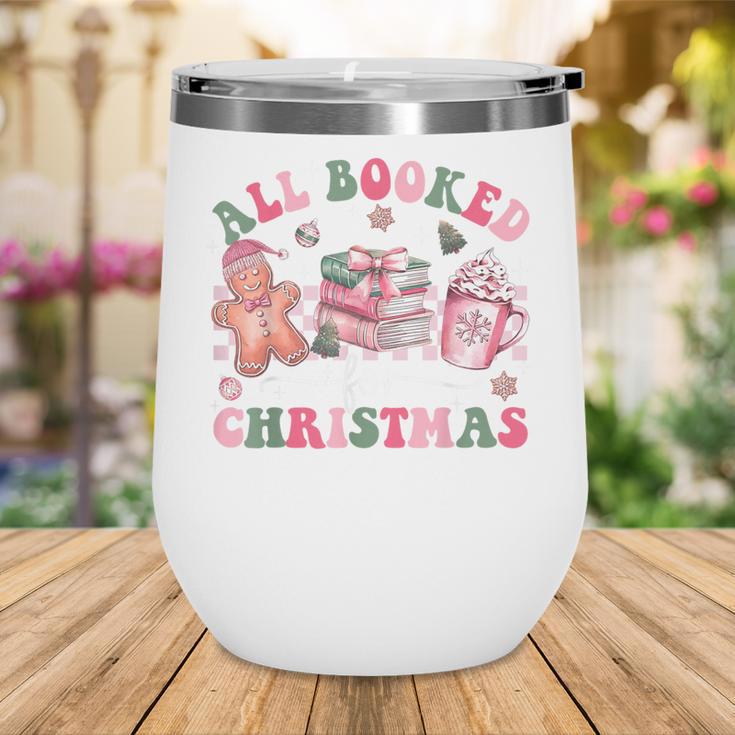 All Booked For Christmas Book Coffee Latte Gingerbread Wine Tumbler