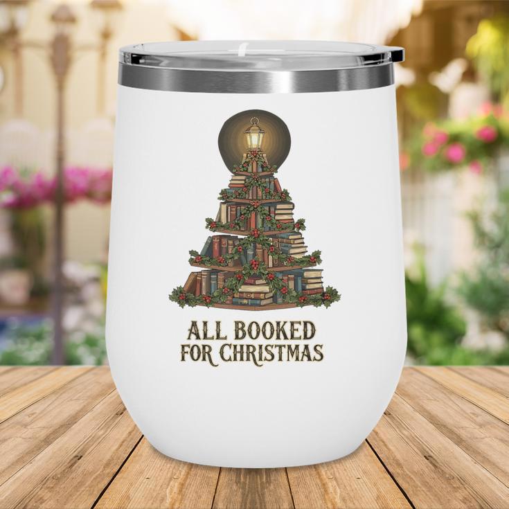 All Booked For Christmas Book Tree Book Lover Teacher Wine Tumbler