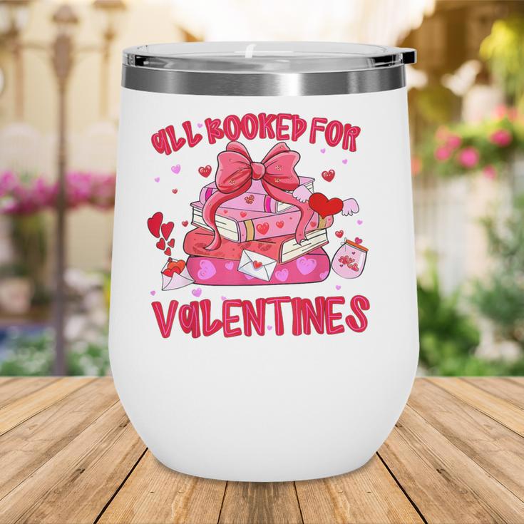 All Booked For Valentines Coquette Bow Book Valentine Day Wine Tumbler