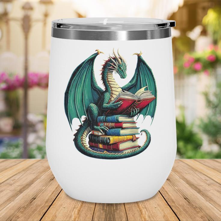 Books Dragon Reading Book Lover Wine Tumbler