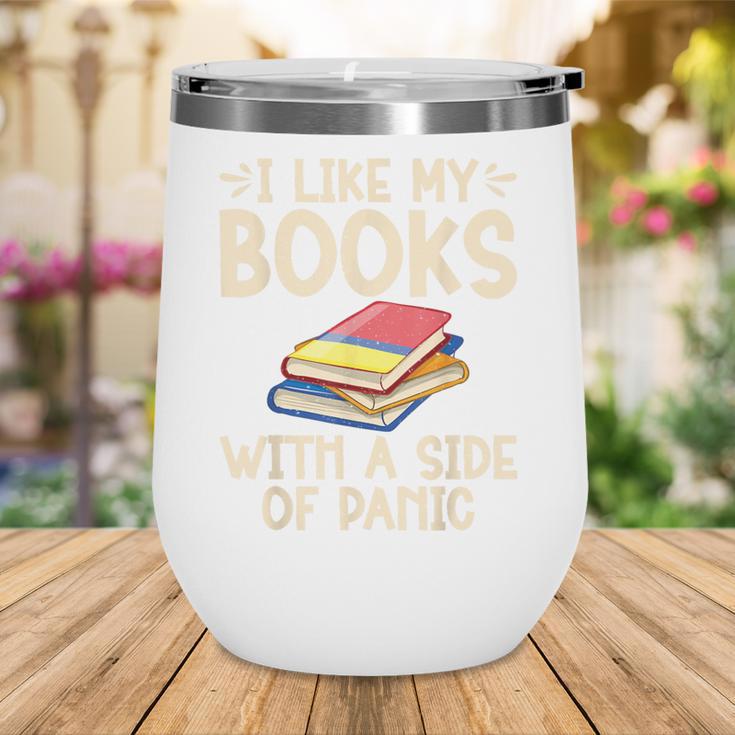 I Like My Books With a Side Of Panic Thriller Wine Tumbler