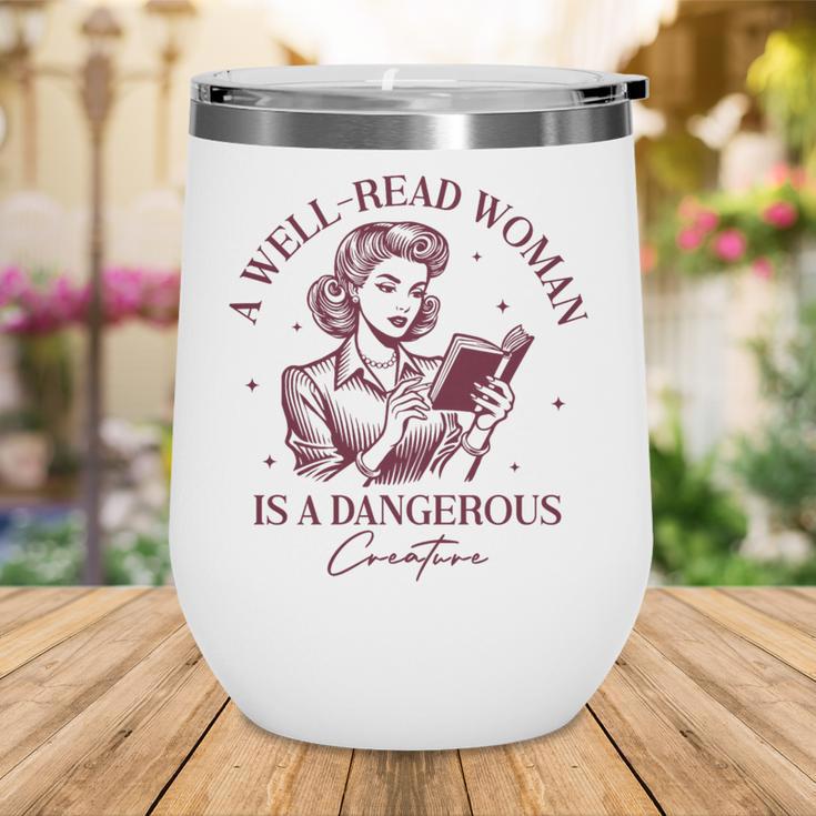 Books A Well-Read Woman Is A Dangerous Creature Women Premium Tri-Blend Wine Tumbler
