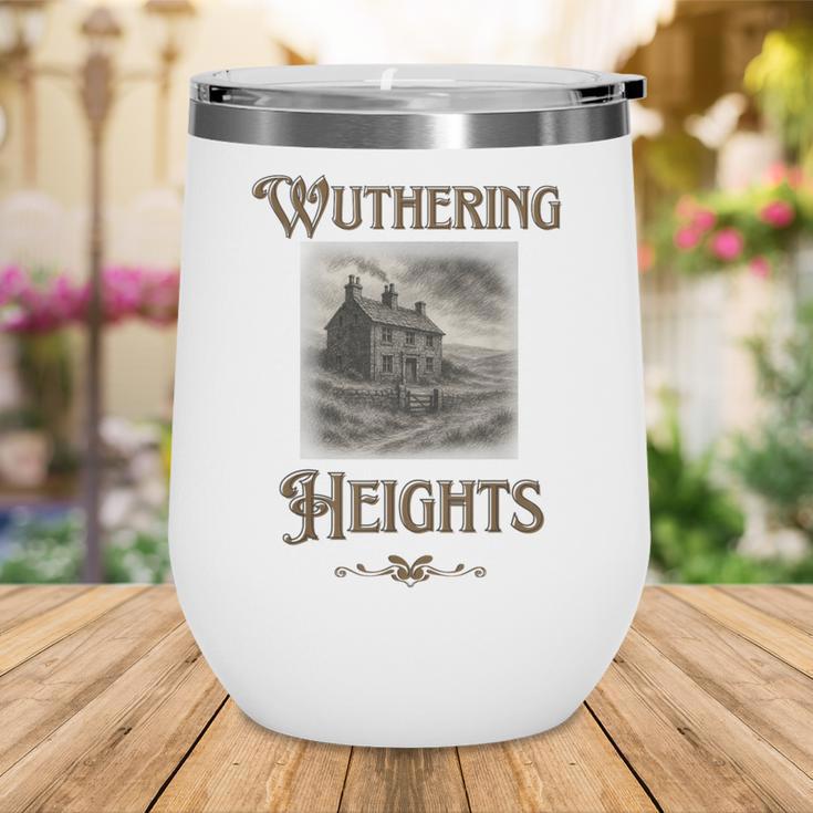 Bronte Novel Wuthering Heights Moorland Gothic Book Cover Wine Tumbler