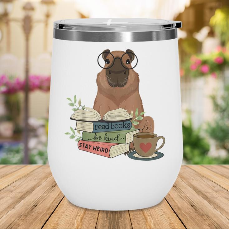 Capybara Glasses Reading Books Capybara Nerd Bookworm Wine Tumbler
