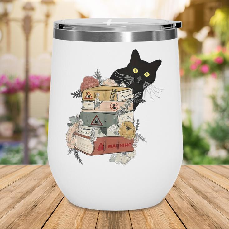 Cat And Books Flowers Reading Club Cat Lover Bookworm Wine Tumbler Cat And Books Flowers Reading Club Cat Lover Bookworm Wine Tumbler